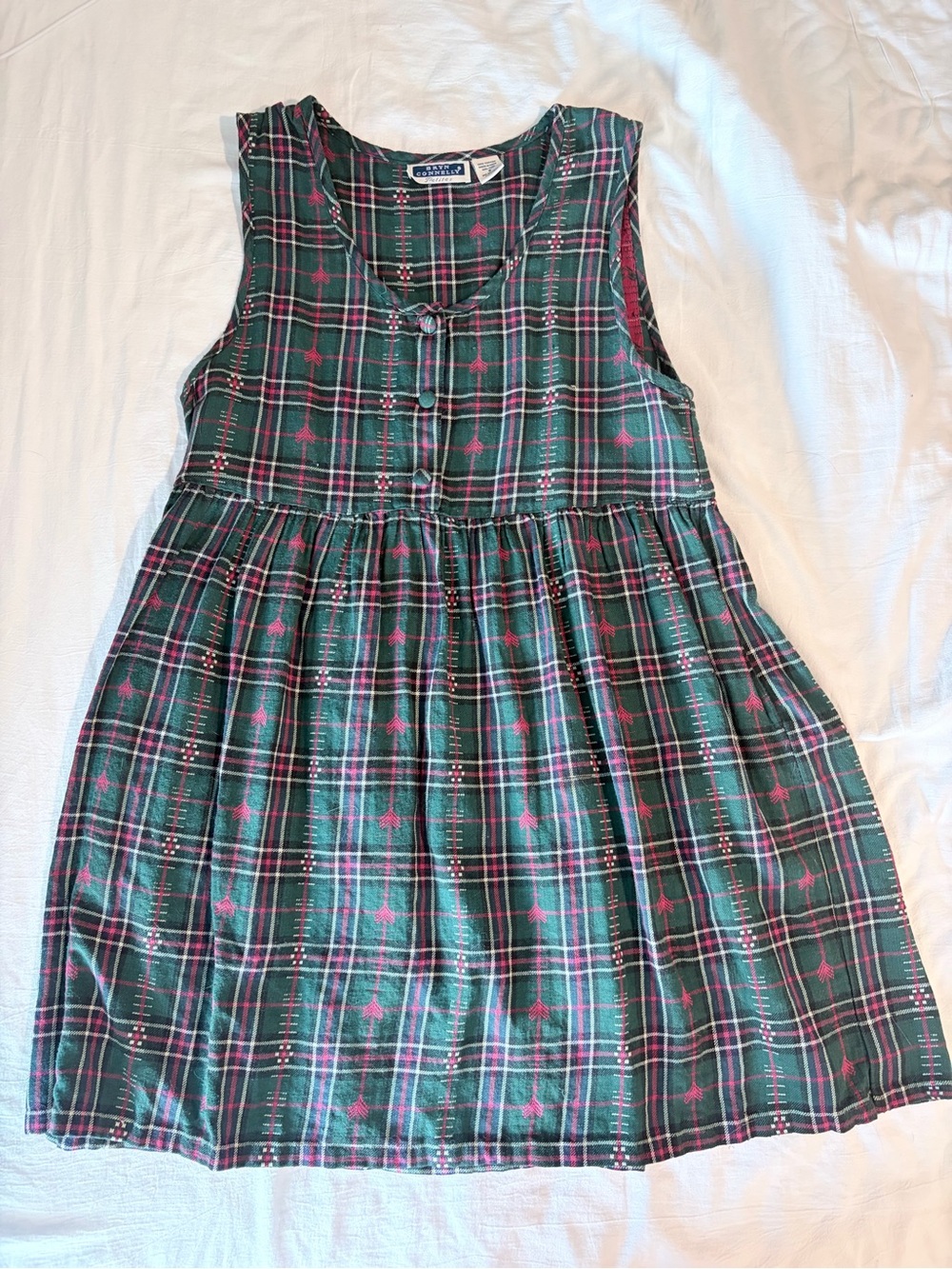 90s plaid baby-doll style dress